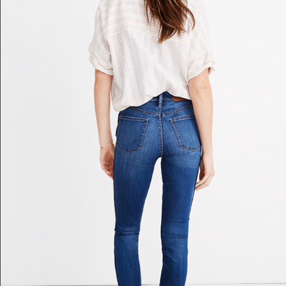 Petite High-Rise Skinny Crop Jeans: Button-Front